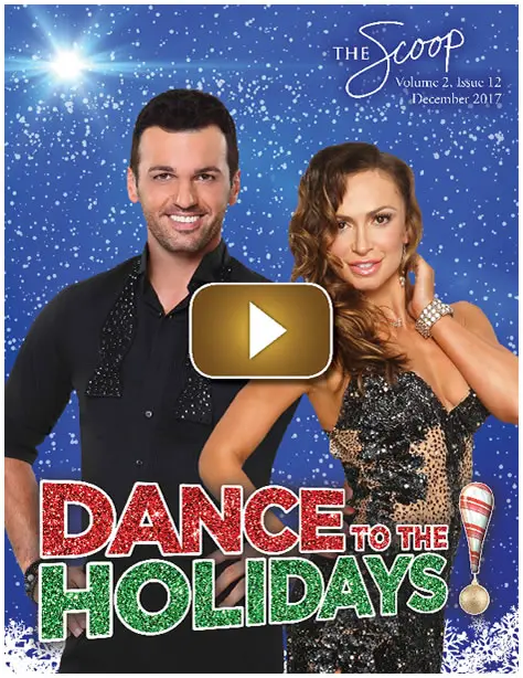 Promotional poster for a festive dance competition show with a smiling man and woman.