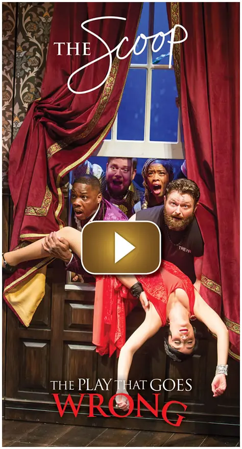 Four people peeking out from behind a curtain at night.