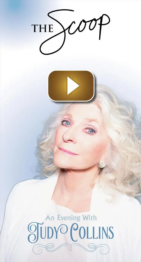 Elegant older woman with white hair and a confident expression against a soft background.