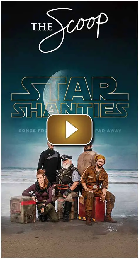 A Star Wars parody poster featuring characters in humorous costumes.