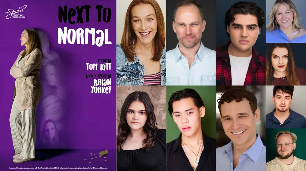 Cast members of "Next to Normal" musical shown in a promotional collage.
