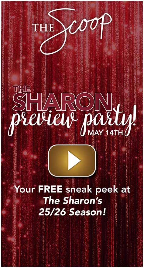 Invitation to Sharon's preview party with sneak peek on May 14th.