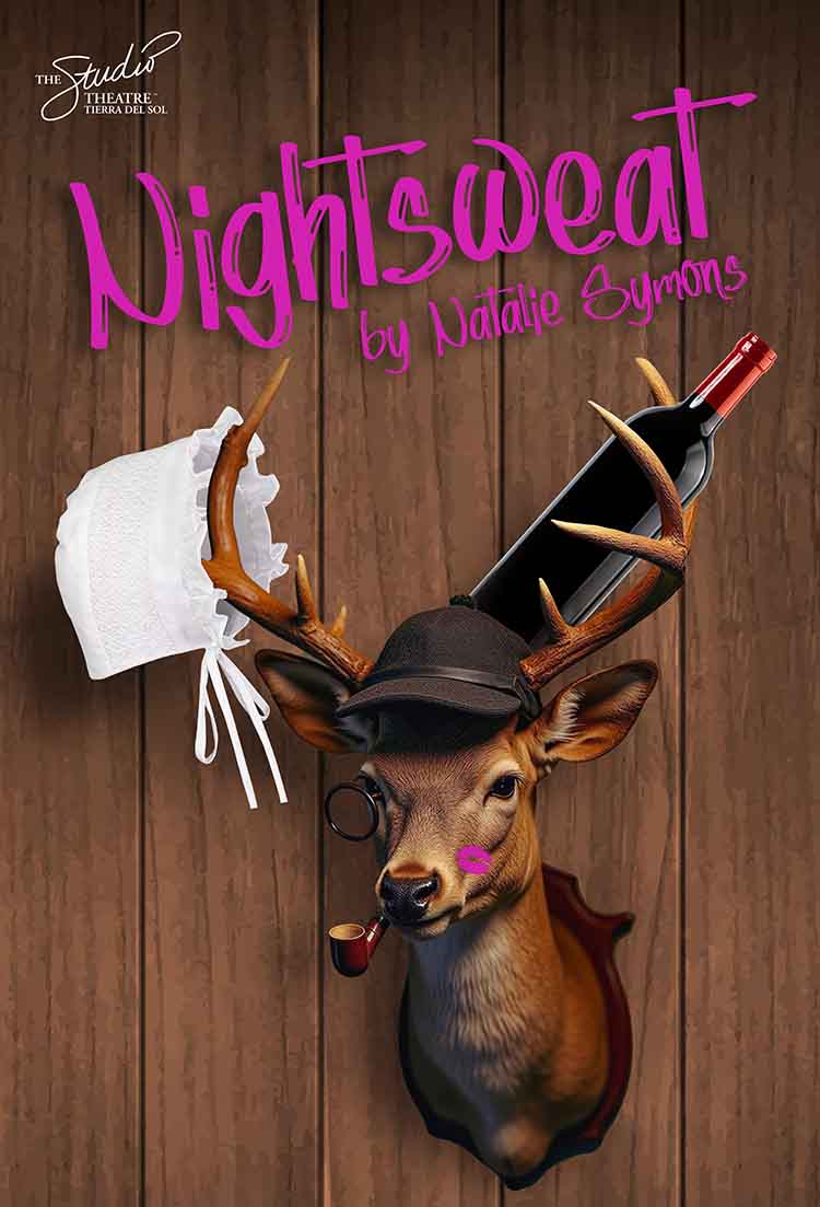 A deer-shaped nightwear holder with lingerie and lipstick.